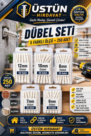 250PARCA DUBEL SETİ (M12 M10 M8 M7 M6)