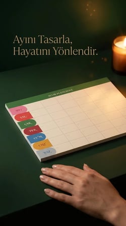 Fark Tanıtım | Paperto. Tarihsiz A4 Aylık Masa Planlayıcı – 80 Yaprak | 110gr. Ivory | Minimal Tasarım | Ofis &amp; Ev İçin Aylık Takip (Türkçe)