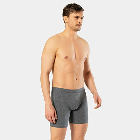 Cacharel Erkek Likralı Uzun Boxer (Bel Bantlı) 1336/Antrasit