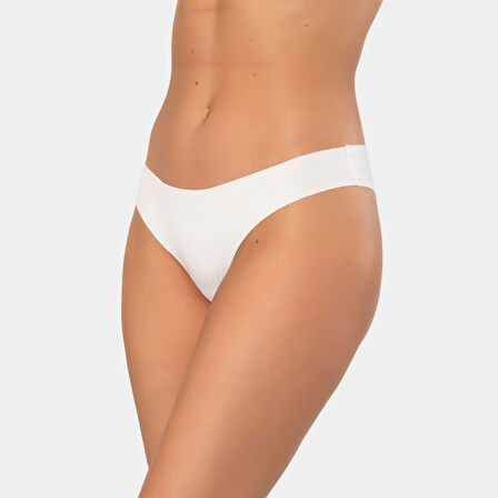 Türen Kadın Lazer Kesim Pamuklu Brazilian Külot 908/Beyaz