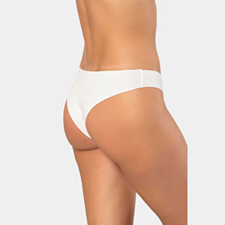 Türen Kadın Lazer Kesim Pamuklu Brazilian Külot 908/Beyaz