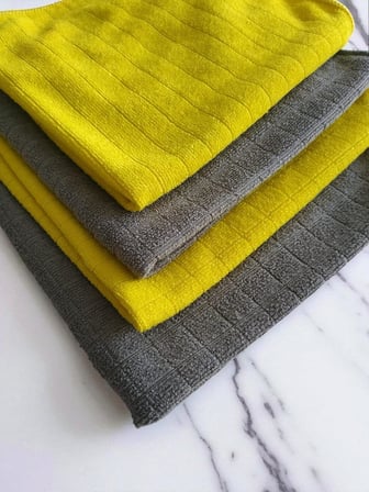 4'lü Havlu Seti - Mikrofiber Süper Emici Çok Amaçlı Bez 40x40 cm (Gri)
