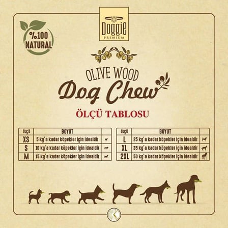 Doğal Zeytin Ağacı Köpek Çiğneme Oyuncağı Small