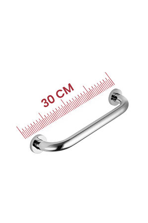 Yaşlı ve Engelli Tutunma Barı – Krom Kaplama 30 cm, Küvet ve Duş Tutamağı, Kaymaz Güvenlik Barı