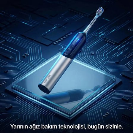 NEUTRON  NTL-TB-12PS Şarjlı Sonik Diş Fırçası, Dijital Ekranlı Şarjlı Diş Fırçası (Silver)