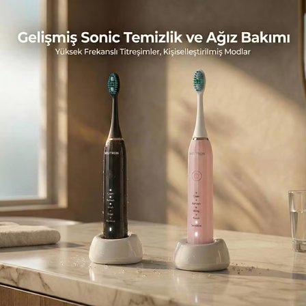 NEUTRON  NTL-TB-01EP Şarjlı Sonik Diş Fırçası, Şarjlı Pembe Diş Fırçası