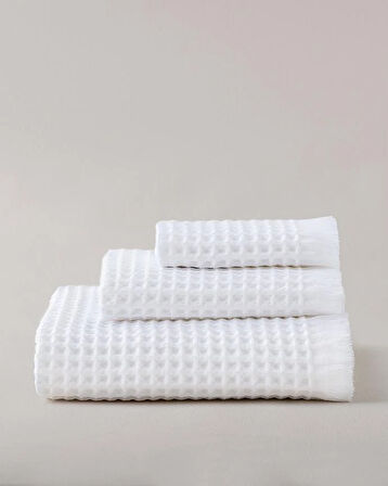 Angelina 3'lü Havlu Seti Beyaz