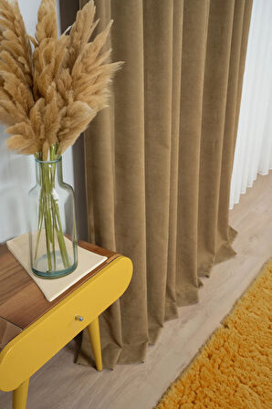 KADİFE Dokulu Ada Fon Perde Salon Yatak Odası