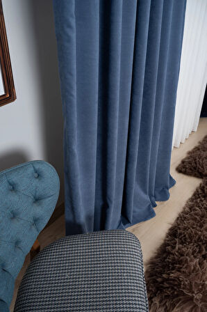 KADİFE Dokulu Ada Fon Perde Salon Yatak Odası