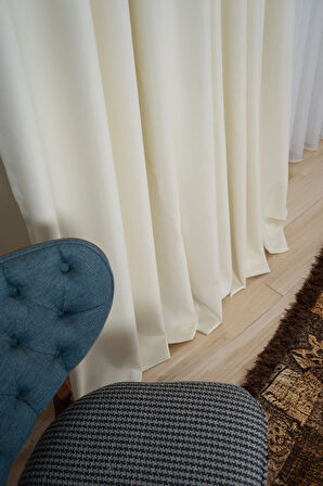 Doğal Dokulu Keten Görünümlü Dekoratif PİLESİZ Fon Perde Salon Yatak Odası