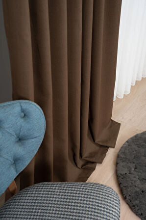 Doğal Dokulu Keten Görünümlü Dekoratif PİLESİZ Fon Perde Salon Yatak Odası