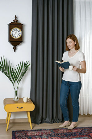 Doğal Dokulu Keten Görünümlü Dekoratif PİLESİZ Fon Perde Salon Yatak Odası