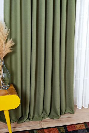 Doğal Dokulu Keten Görünümlü Dekoratif PİLESİZ Fon Perde Salon Yatak Odası