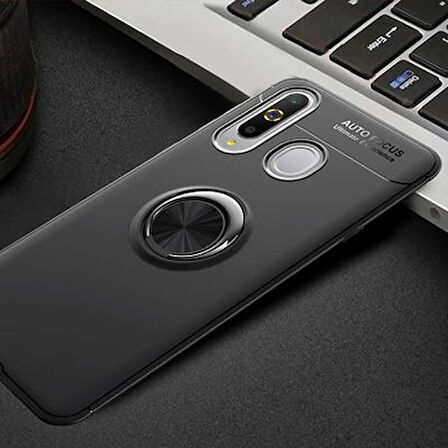 Samsung Galaxy A20S Kılıf Yüzüklü Şık Premium Silikon Kapak RCV/Ravel