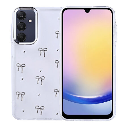 Samsung Galaxy A25 Kılıf Şeffaf Yapılı Sert Mini 3D Figürlü Şık Silikon Kapak RCV/Kutup