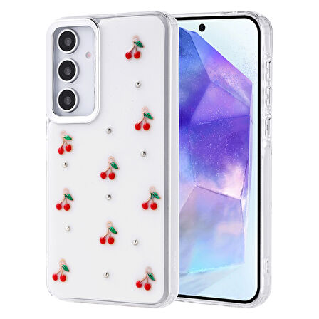 Samsung Galaxy A35 Kılıf Şeffaf Yapılı Sert Mini 3D Figürlü Şık Silikon Kapak RCV/Kutup