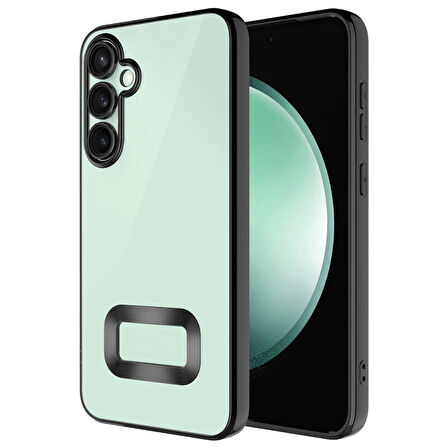 Samsung Galaxy A55 Uyumlu Kenarları Parlak ve Logo Detaylı Şık Esnek Silikon Kapak RCV/Omega