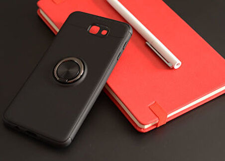 Samsung Galaxy J7 Prime Kılıf Yüzüklü Şık Premium Silikon Kapak RCV/Ravel