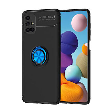 Samsung Galaxy M51 Kılıf Yüzüklü Şık Premium Silikon Kapak RCV/Ravel