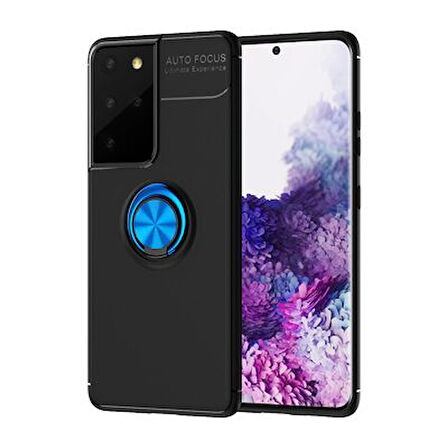 Samsung Galaxy S21 Ultra Kılıf Yüzüklü Şık Premium Silikon Kapak RCV/Ravel
