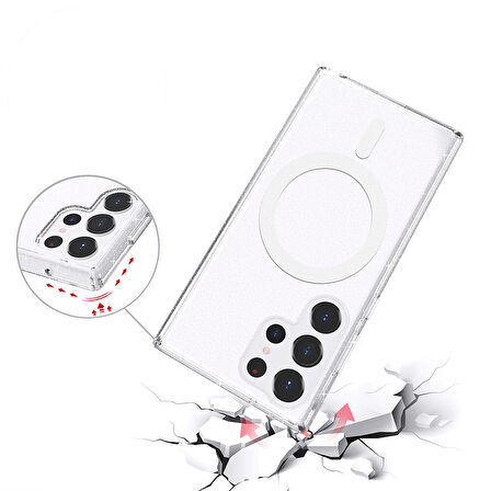 Samsung Galaxy S23 FE Kılıf Şeffaf Yapılı ve Magsafe Özellikli Sert Premium Silikon Kapak RCV/Allstar