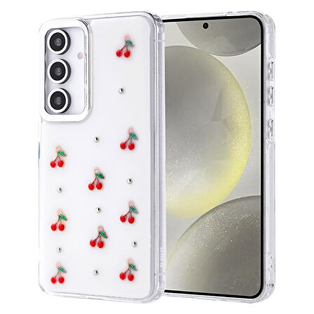 Samsung Galaxy S24 FE Kılıf Şeffaf Yapılı Sert Mini 3D Figürlü Şık Silikon Kapak RCV/Kutup