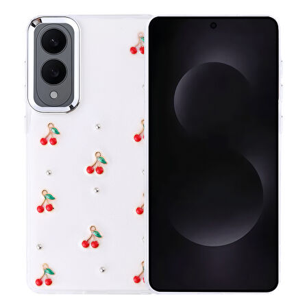 Samsung Galaxy S25 Edge Kılıf Şeffaf Yapılı Sert Mini 3D Figürlü Şık Silikon Kapak RCV/Kutup