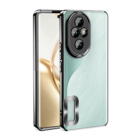 Honor 200 Uyumlu Kenarları Parlak ve Logo Detaylı Şık Esnek Silikon Kapak RCV/Omega