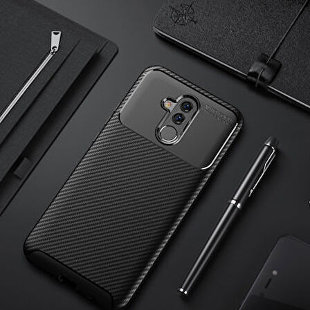 Huawei Mate 20 Lite Kılıf El İzi Yapmayan Yüksek Kaliteli Silikondan Üretilmiş Premium Kapak RCV/Negro