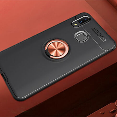 Huawei Y7 Prime 2019 Kılıf Yüzüklü Şık Premium Silikon Kapak RCV/Ravel