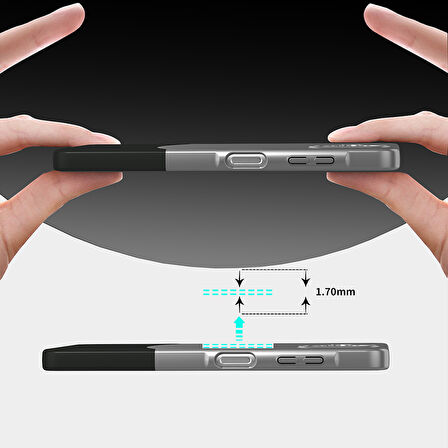 İphone 14 Pro Max Kılıf M-Safe Özellikli Çift Parçalı Ultra İnce Sert Kapak RCV/Duble