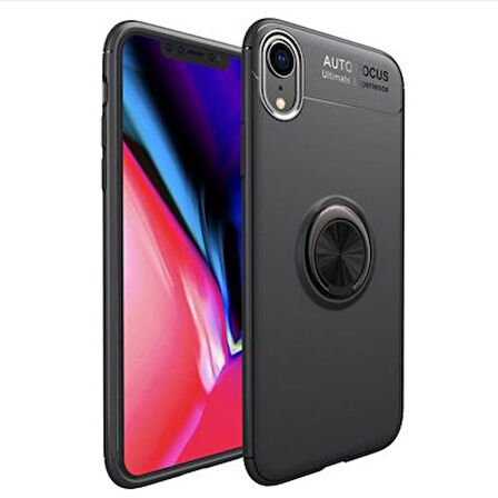 iPhone XR Kılıf Yüzüklü Şık Premium Silikon Kapak RCV/Ravel