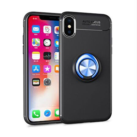 iPhone XS Max Kılıf Yüzüklü Şık Premium Silikon Kapak RCV/Ravel