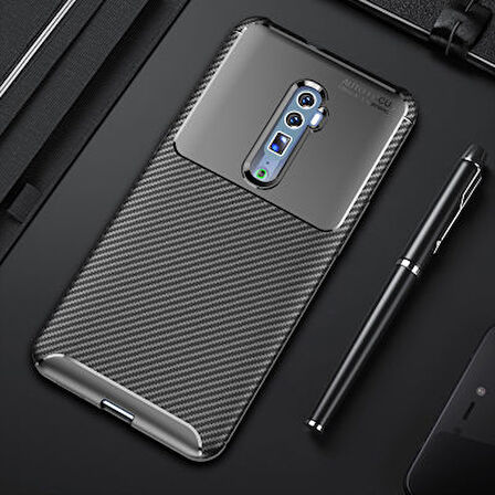 Oppo Reno 10X Zoom Kılıf El İzi Yapmayan Yüksek Kaliteli Silikondan Üretilmiş Premium Kapak RCV/Negro