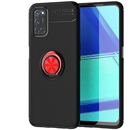 Oppo Reno A72 Kılıf Yüzüklü Şık Premium Silikon Kapak RCV/Ravel