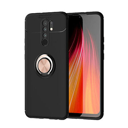 Redmi 9 Kılıf Yüzüklü Şık Premium Silikon Kapak RCV/Ravel