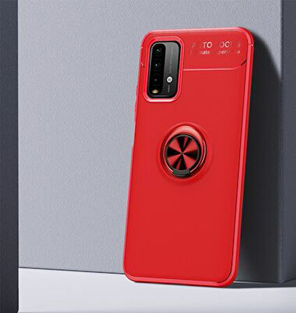 Redmi 9T Kılıf Yüzüklü Şık Premium Silikon Kapak RCV/Ravel