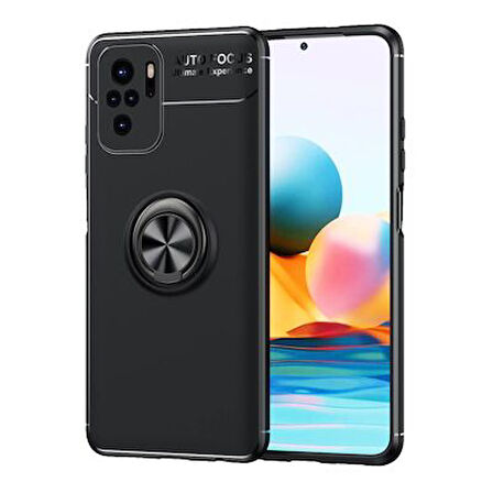 Redmi Note 10S Kılıf Yüzüklü Şık Premium Silikon Kapak RCV/Ravel