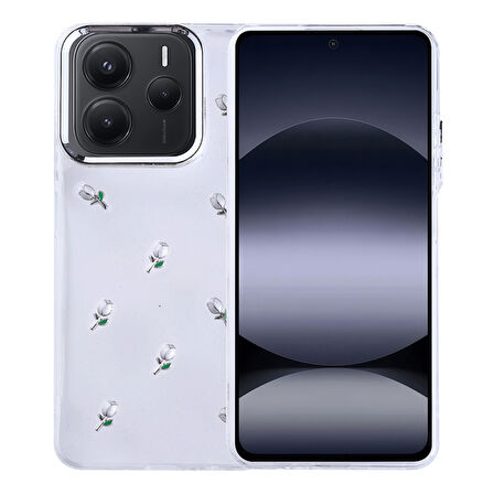 Redmi Note 14 5G Kılıf Şeffaf Yapılı Sert Mini 3D Figürlü Şık Silikon Kapak RCV/Kutup