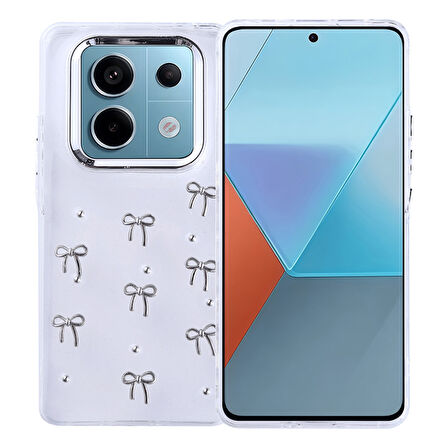 Redmi Note 14 Pro 4G Kılıf Şeffaf Yapılı Sert Mini 3D Figürlü Şık Silikon Kapak RCV/Kutup