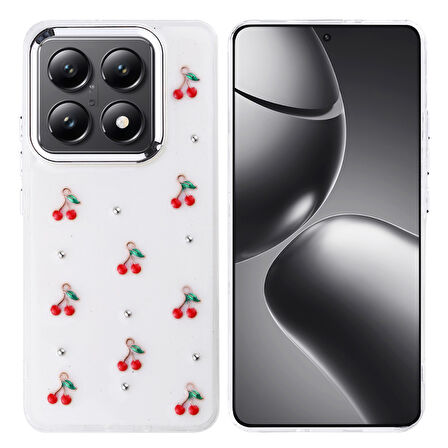 Xiaomi 14T Pro Kılıf Şeffaf Yapılı Sert Mini 3D Figürlü Şık Silikon Kapak RCV/Kutup