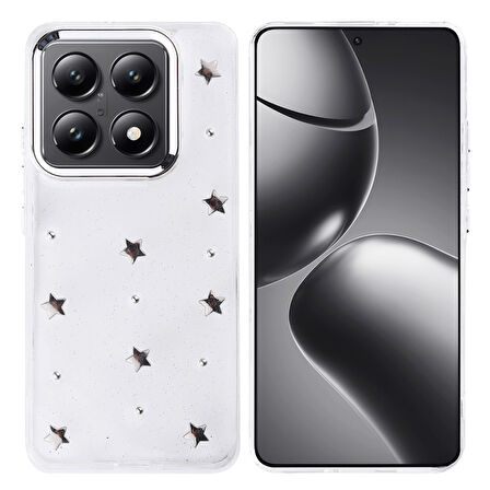 Xiaomi 14T Pro Kılıf Şeffaf Yapılı Sert Mini 3D Figürlü Şık Silikon Kapak RCV/Kutup