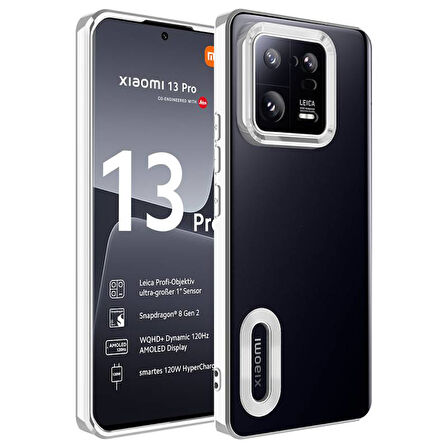 Xiaomi Mi 13 Pro Uyumlu Kenarları Parlak ve Logo Detaylı Şık Esnek Silikon Kapak RCV/Omega