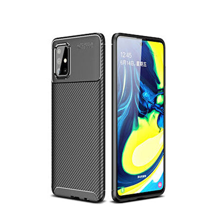 Samsung Galaxy A71 Kılıf Karekarbon Desenli Şık ve Dayanıklı Torvex Premium Silikon Kapak