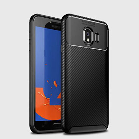 Samsung Galaxy J4 Kılıf Karekarbon Desenli Şık ve Dayanıklı Torvex Premium Silikon Kapak