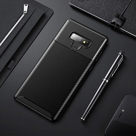 Samsung Galaxy Note 9 Kılıf Karekarbon Desenli Şık ve Dayanıklı Torvex Premium Silikon Kapak