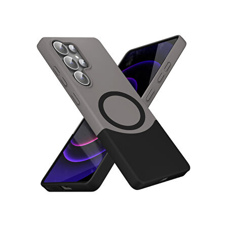 Galaxy S25 Ultra Ultra İnce Yapılı Çift Parçalı Siqurt Magsafe Sert Kapak