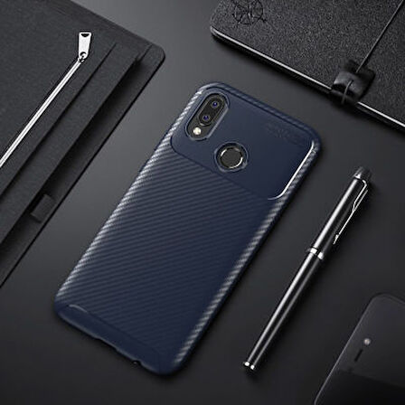 Huawei P20 Lite Kılıf Karekarbon Desenli Şık ve Dayanıklı Torvex Premium Silikon Kapak