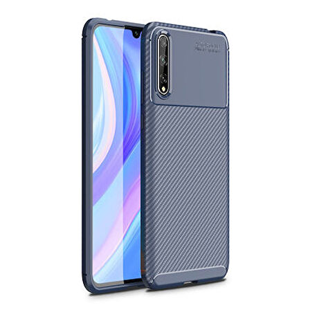 Huawei P Smart S Kılıf Karekarbon Desenli Şık ve Dayanıklı Torvex Premium Silikon Kapak