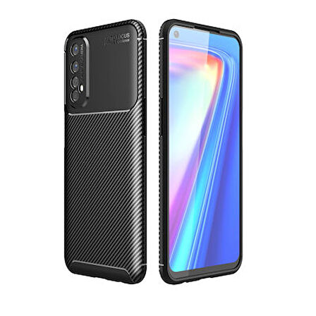 Realme 7 Kılıf Karekarbon Desenli Şık ve Dayanıklı Torvex Premium Silikon Kapak